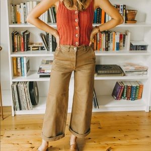 Everlane The Wide-Leg Crop Pant Ochre
